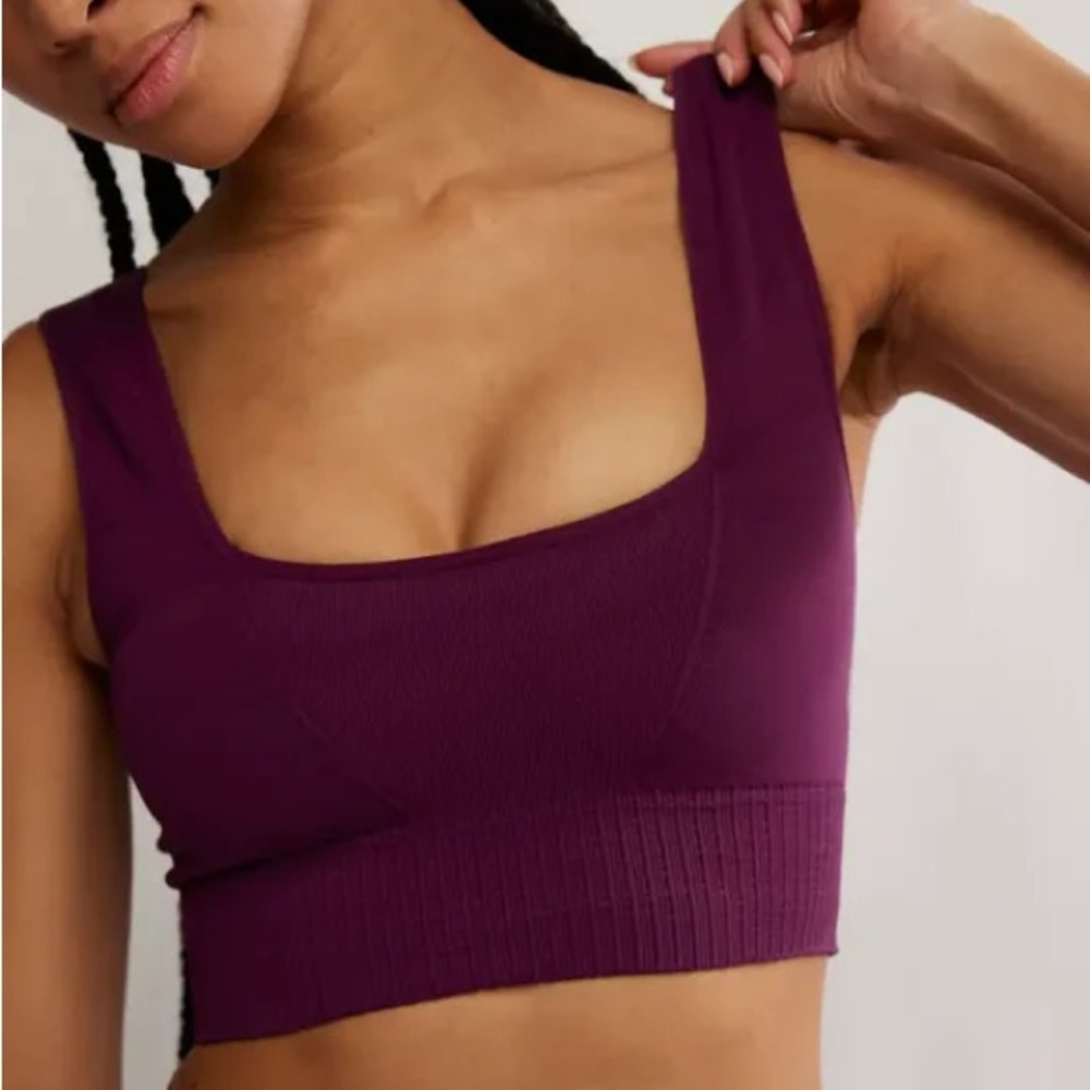 Free People FP Movement XS/S Square Neck Bra in Grape - Picture 3 of 8